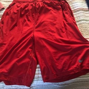 Nike red dry fit shorts